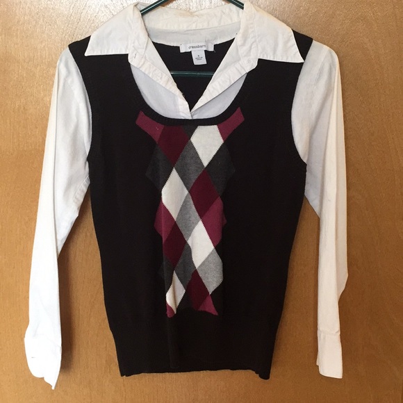 shirt dress with jumper attached